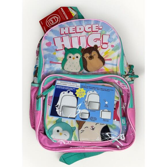 Squishmallows Bioworld Large Backpack & Lunchbox & Key Chain HEDGE-HUG! AOP RARE - Picture 2 of 8